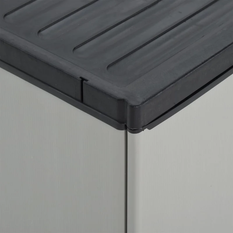 Armoire à déchets de jardin 68 x 40 x 85 cm PP gris et noir 02_0006035