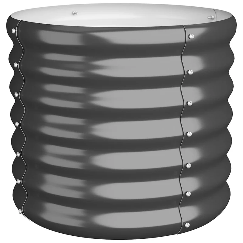 Jardinière bac lit surélevé plantes fleurs terrasse jardin acier enduit de poudre 40 x 40 x 36 cm anthracite 02_0038059