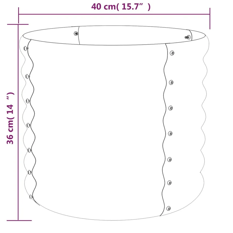 Jardinière bac lit surélevé plantes fleurs terrasse jardin acier enduit de poudre 40 x 40 x 36 cm anthracite 02_0038059