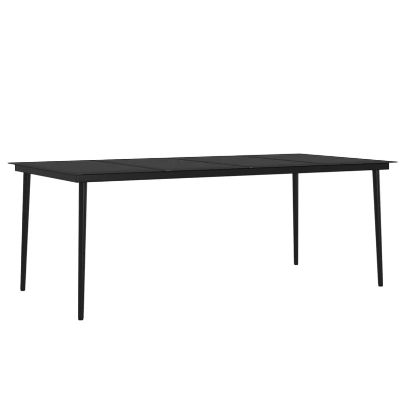 Ensemble de salle à manger de jardin meuble extérieur avec coussins 9 pièces noir 02_0014177