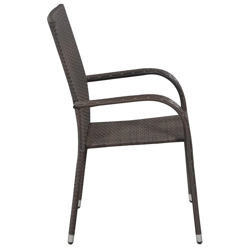 Ensemble de salle à manger de jardin meuble extérieur 9 pièces marron et noir 02_0014107