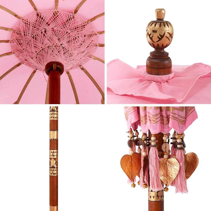 Parasol balinais rond 95 x 95 x 260 cm en coton rose style tropical ambiance zen 02_0058828