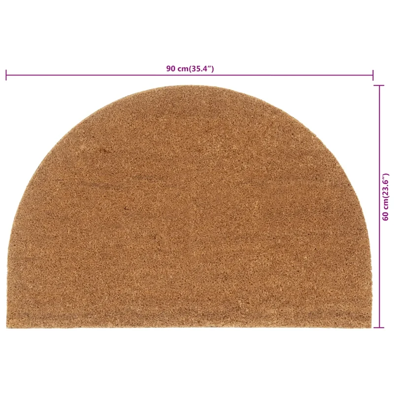 Tapis de porte naturel demi-rond 60 x 90 cm antidérapant usages intérieur extérieur finition touffeté en fibre de coco naturel 02_0046178