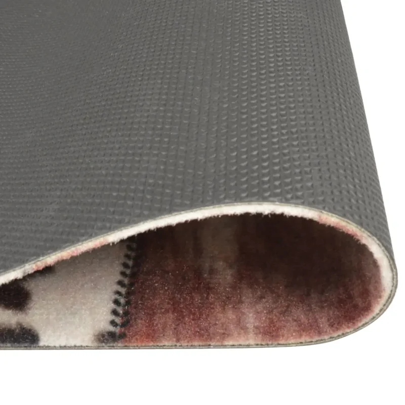 Tapis de cuisine lavable impression peau d'animal 150 x 45 cm moelleux antidérapant design moderne en velours beige 02_0046068