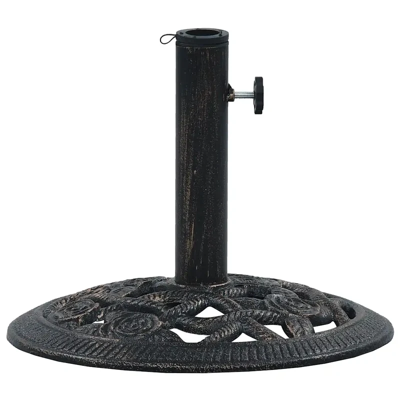 Socle de parasol robuste en fonte 40 x 32 cm motif floral chic jardin extérieur 9 kg en fonte bronze 02_0045942