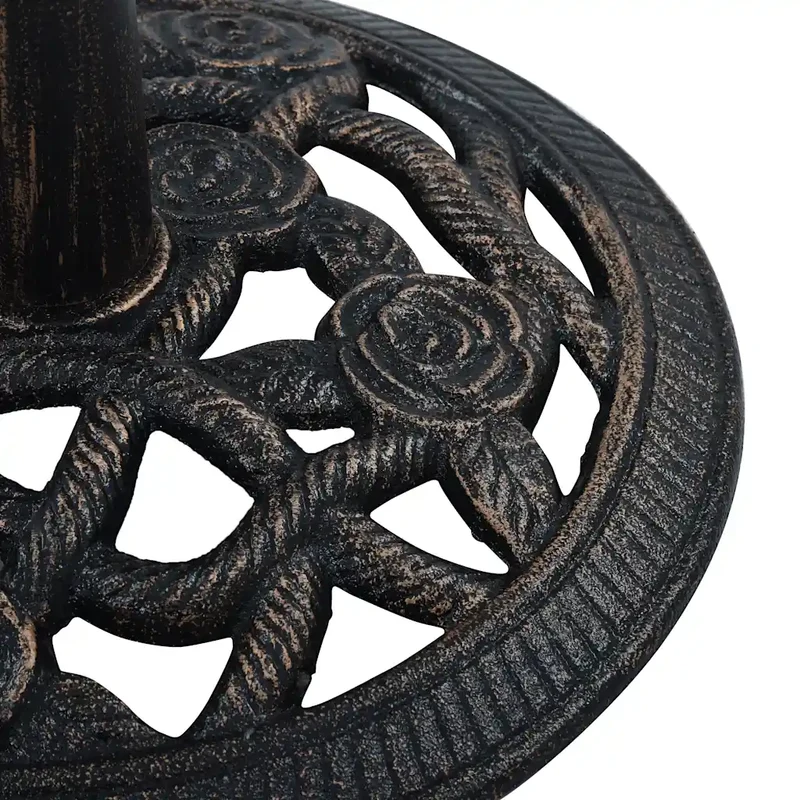 Socle de parasol robuste en fonte 40 x 32 cm motif floral chic jardin extérieur 9 kg en fonte bronze 02_0045942