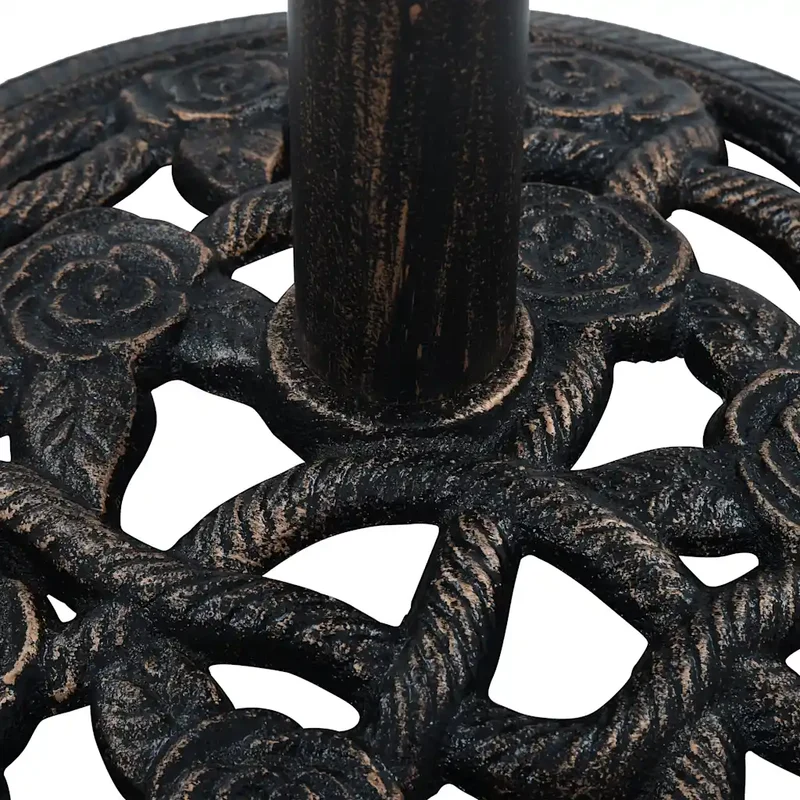 Socle de parasol robuste en fonte 40 x 32 cm motif floral chic jardin extérieur 9 kg en fonte bronze 02_0045942