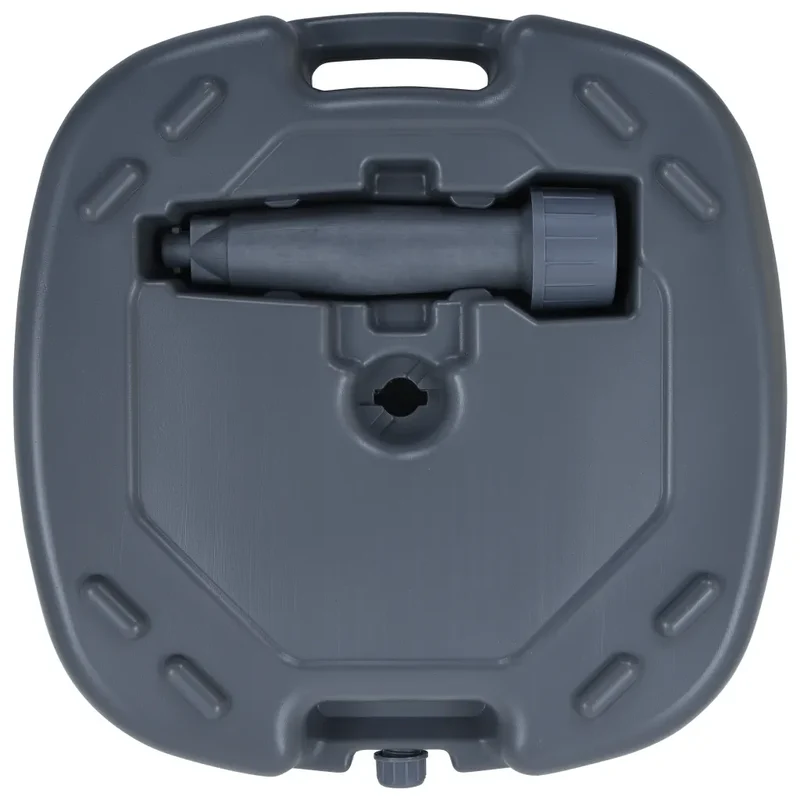 Socle de parasol portable 45 x 47,5 x 13 cm léger et transportable jardin en plastique gris 02_0045937