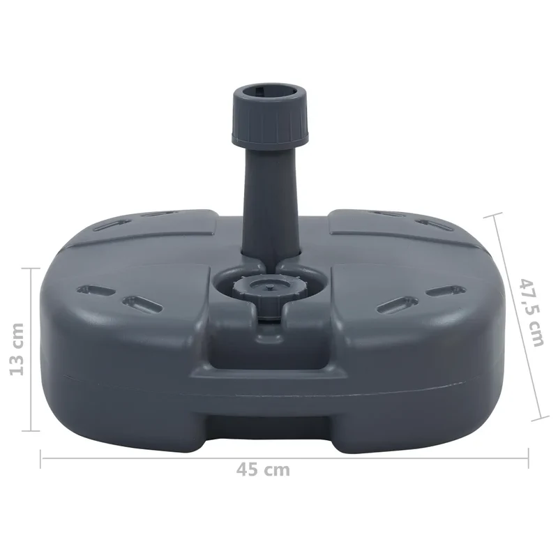 Socle de parasol portable 45 x 47,5 x 13 cm léger et transportable jardin en plastique gris 02_0045937