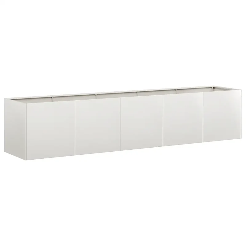 Jardinière rectangulaire moderne pour extérieur 200 x 40 x 40 cm design élégant en acier inoxydable 02_0051475