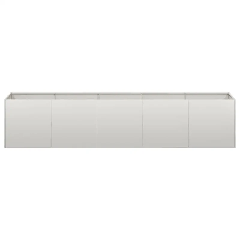 Jardinière rectangulaire moderne pour extérieur 200 x 40 x 40 cm design élégant en acier inoxydable 02_0051475