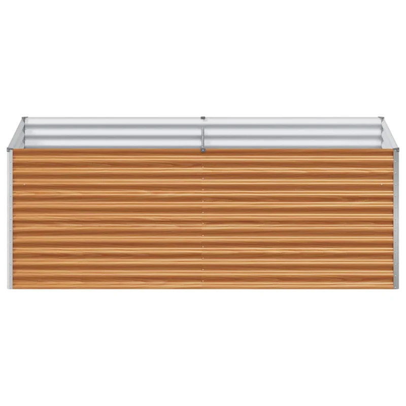 Jardinière surélevée industrielle 195 x 100 x 68 cm design fonctionnel terrasse en acier galvanisé marron clair 02_0059054