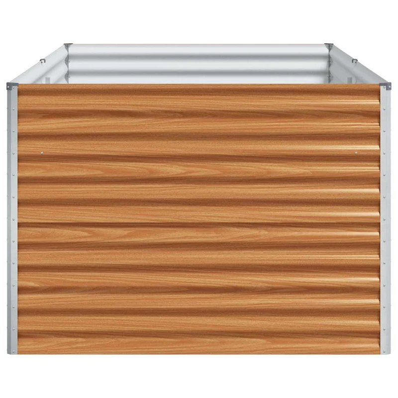 Jardinière surélevée industrielle 195 x 100 x 68 cm design fonctionnel terrasse en acier galvanisé marron clair 02_0059054