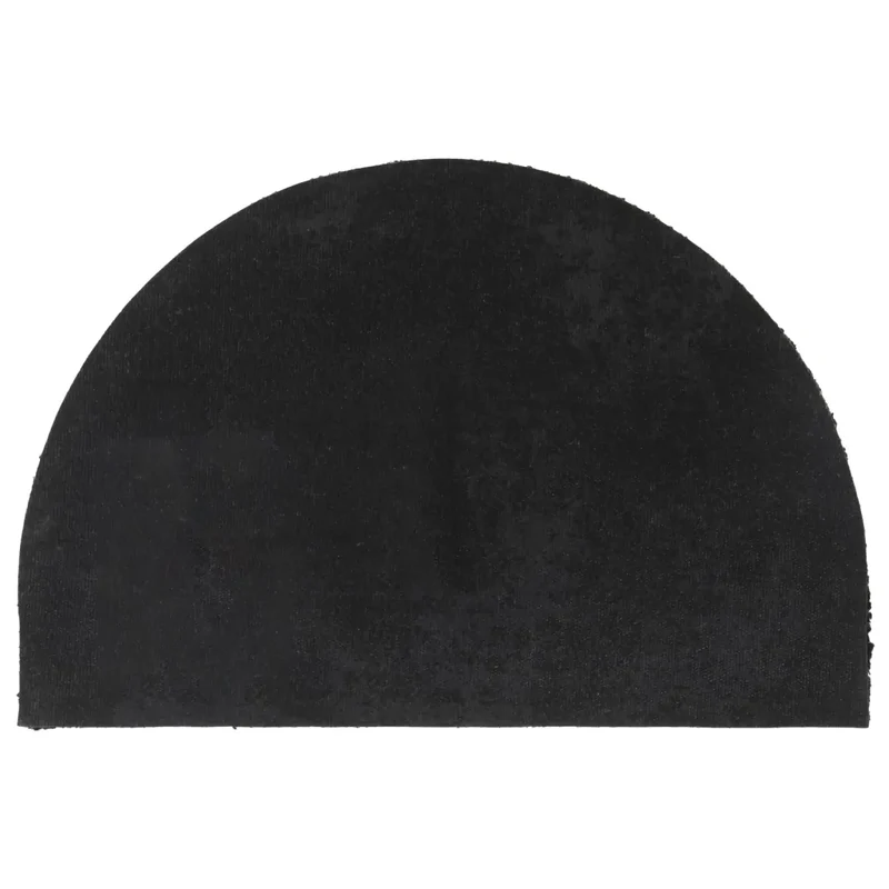 Tapis de porte demi-rond 40 x 60 cm antidérapant facile à nettoyer entrée extérieur en fibre de coco noir 02_0046162