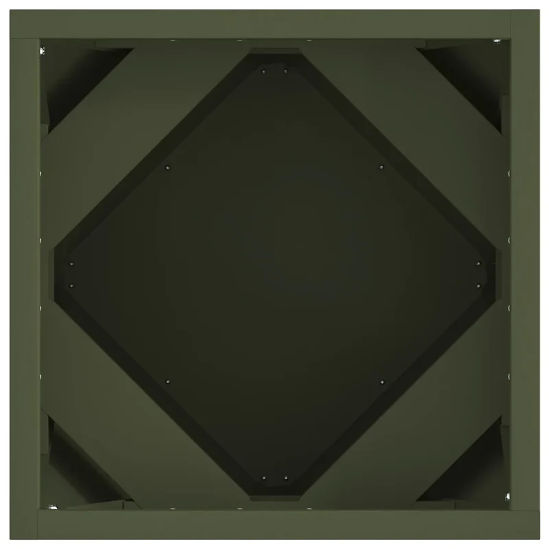 Lot de 2 jardinières modernes pour extérieur 30 x 30 x 30 cm en acier vert olive 02_0053055
