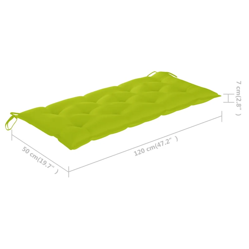 Banc de jardin meuble de patio d'extérieur terrasse avec coussin 120 cm bois d'acacia massif 02_0011394