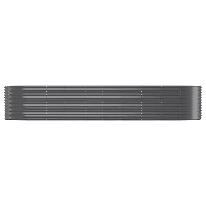 Lot de 1 lit surélevé de jardin ovale robuste 396 x 100 x 68 cm en acier galvanisé anthracite 02_0046594