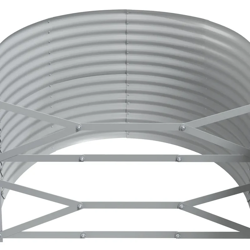 Lot de 1 lit surélevé de jardin ovale robuste 396 x 100 x 68 cm en acier galvanisé anthracite 02_0046594