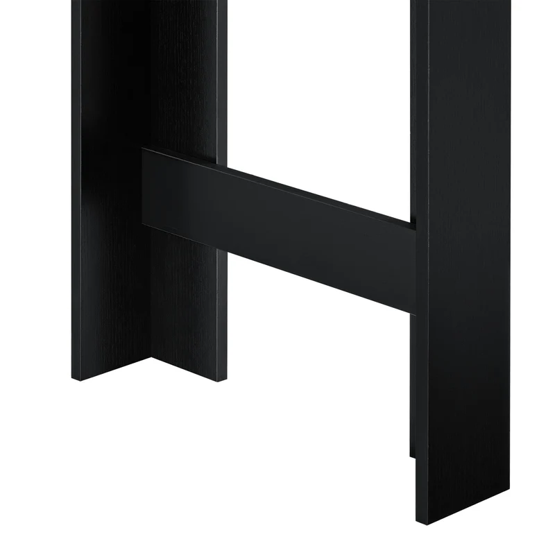 Table de bar avec rangement bistro haut 110 cm noir et effet noyer 03_0006192