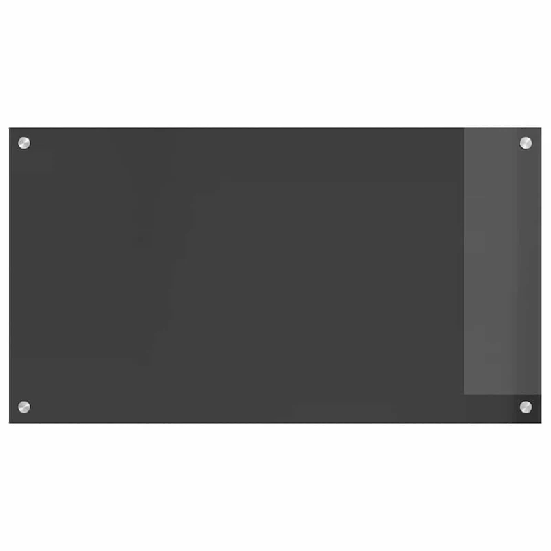 Lot de 2 dosserets de cuisine épurés modernes 90 x 50 cm thermique durable en verre trempé gris foncé 02_0056245