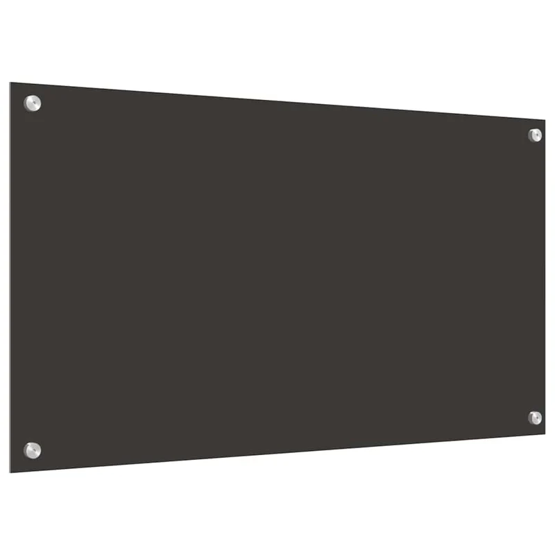 Lot de 2 dosserets de cuisine épurés modernes 90 x 50 cm thermique durable en verre trempé gris foncé 02_0056245