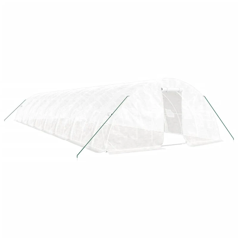 Serre tente abri plante fleur légumes avec cadre en acier 80 m² 16 x 5 x 2,3 m blanc 02_0044633