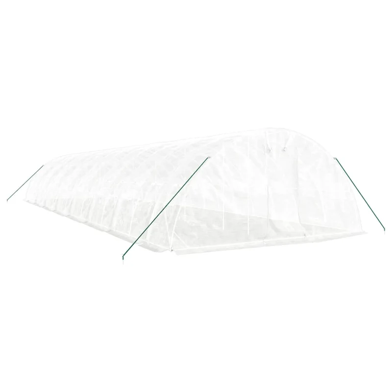 Serre tente abri plante fleur légumes avec cadre en acier 80 m² 16 x 5 x 2,3 m blanc 02_0044633