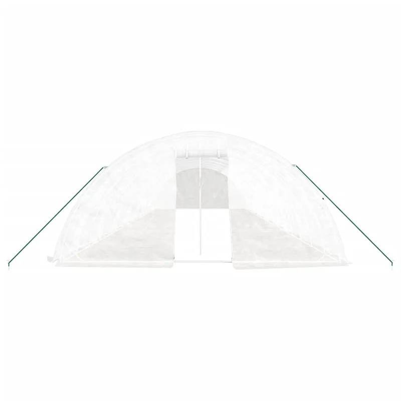 Serre tente abri plante fleur légumes avec cadre en acier 80 m² 16 x 5 x 2,3 m blanc 02_0044633