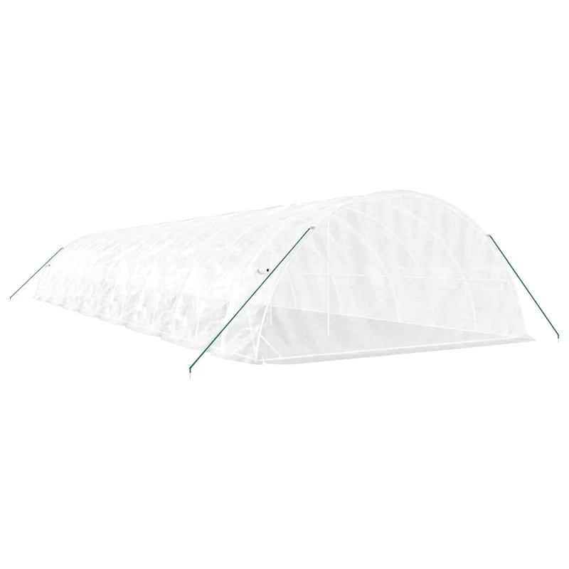 Serre tente abri plante fleur légumes avec cadre en acier 80 m² 16 x 5 x 2,3 m blanc 02_0044633
