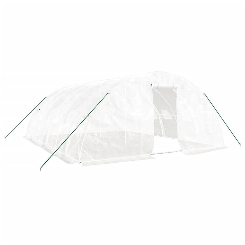 Serre tente abri plante fleur légumes avec cadre en acier 30 m² 6 x 5 x 2,3 m blanc 02_0044571