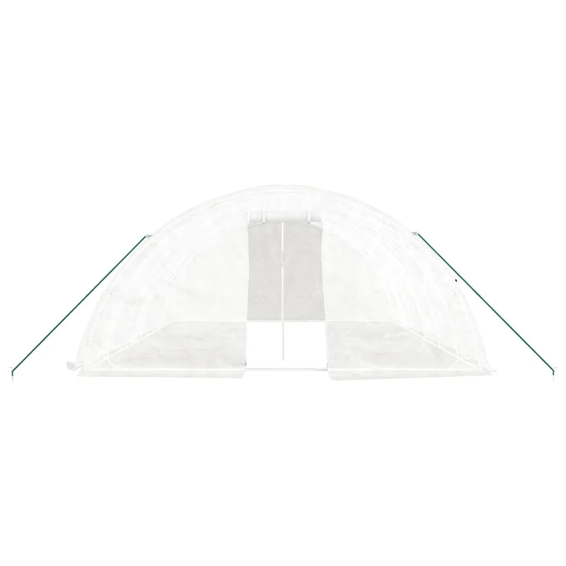 Serre tente abri plante fleur légumes avec cadre en acier 30 m² 6 x 5 x 2,3 m blanc 02_0044571