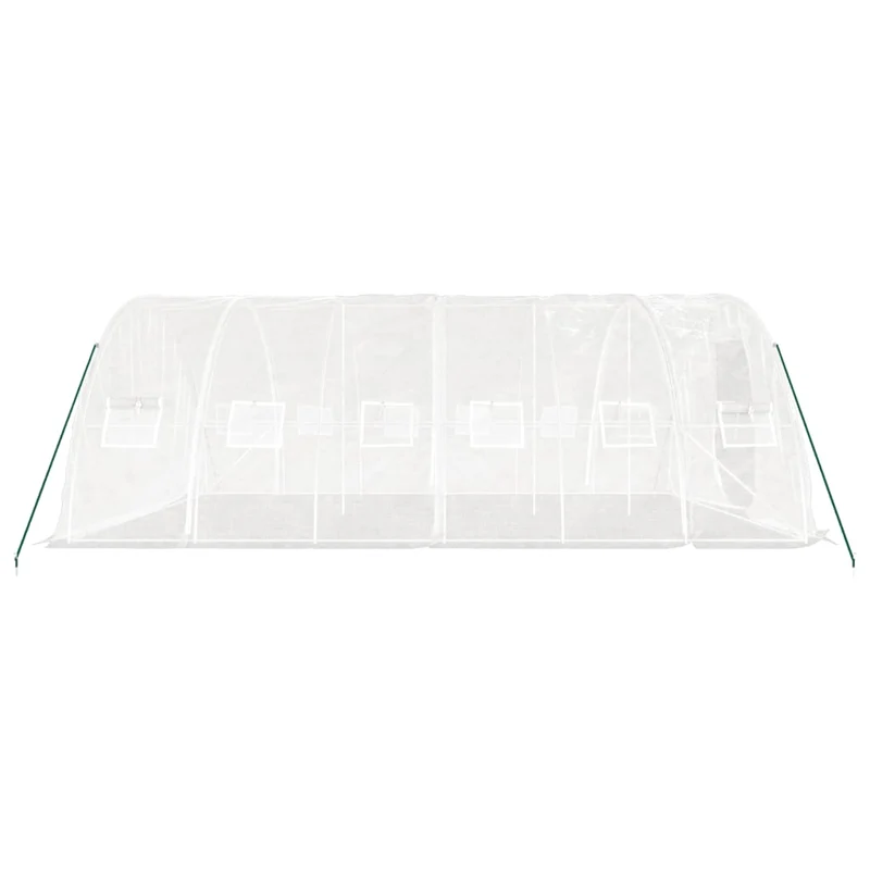 Serre tente abri plante fleur légumes avec cadre en acier 30 m² 6 x 5 x 2,3 m blanc 02_0044571