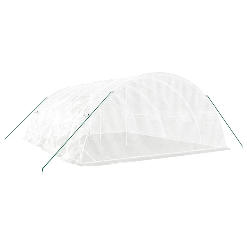 Serre tente abri plante fleur légumes avec cadre en acier 30 m² 6 x 5 x 2,3 m blanc 02_0044571