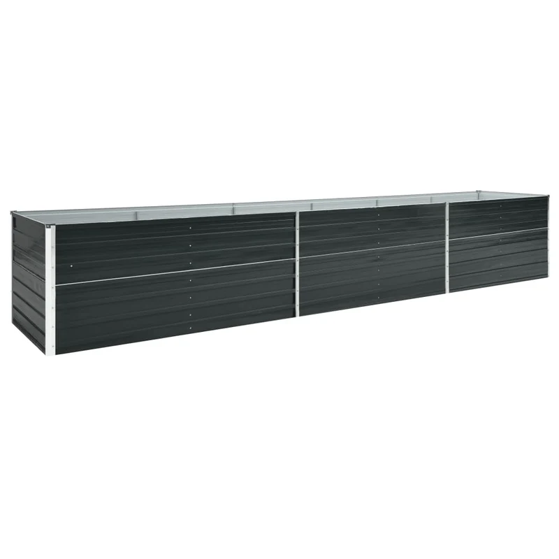 Jardinière lit surélevé plantes fleurs jardin acier galvanisé 480 x 80 x 45 cm anthracite 02_0001122