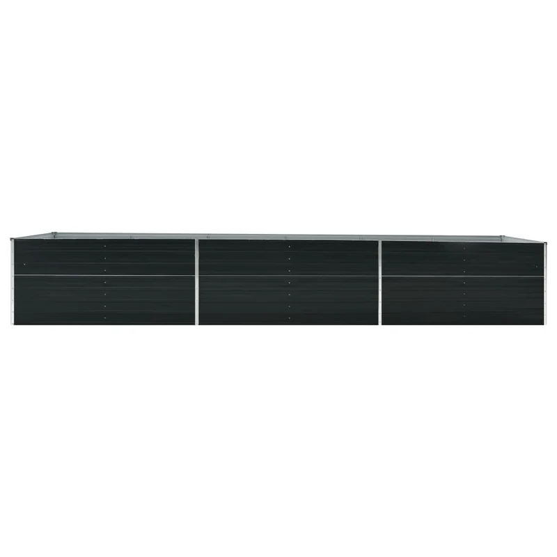 Jardinière lit surélevé plantes fleurs jardin acier galvanisé 480 x 80 x 45 cm anthracite 02_0001122