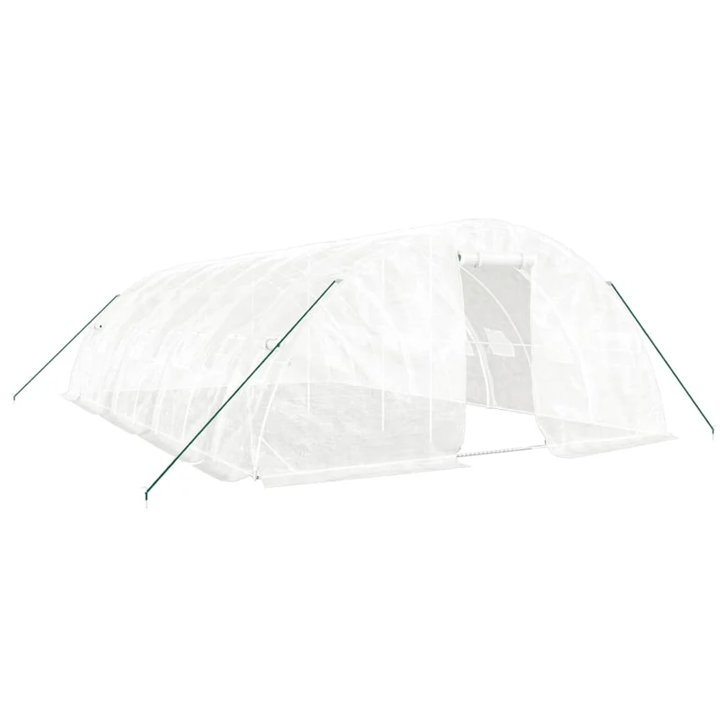 Serre tente abri plante fleur légumes avec cadre en acier 40 m² 8 x 5 x 2,3 m blanc 02_0044589