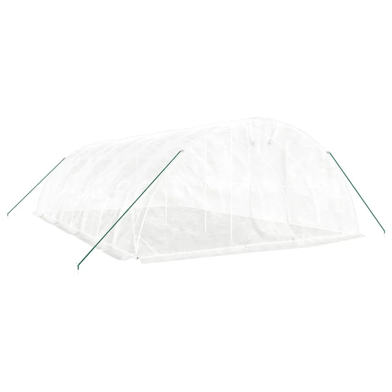 Serre tente abri plante fleur légumes avec cadre en acier 40 m² 8 x 5 x 2,3 m blanc 02_0044589