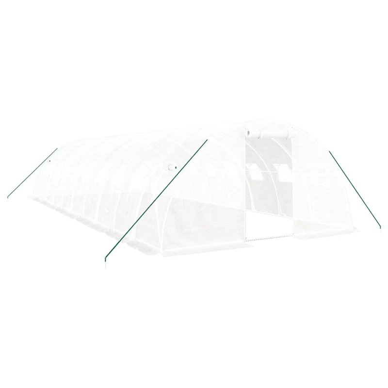 Serre tente abri plante fleur légumes avec cadre en acier 40 m² 10 x 4 x 2 m blanc 02_0044585