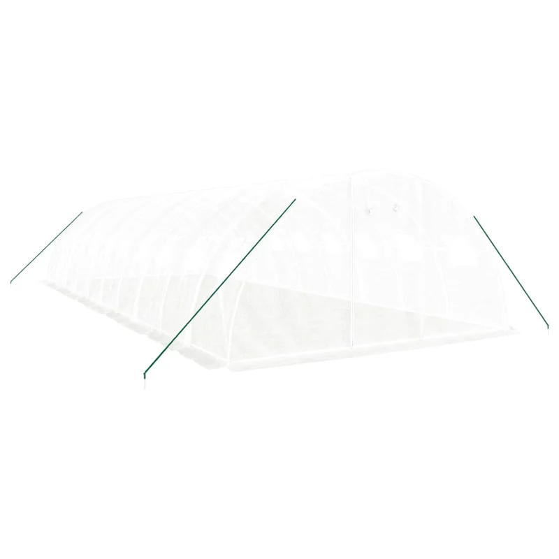 Serre tente abri plante fleur légumes avec cadre en acier 40 m² 10 x 4 x 2 m blanc 02_0044585