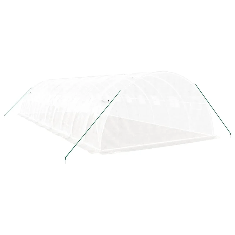 Serre tente abri plante fleur légumes avec cadre en acier 40 m² 10 x 4 x 2 m blanc 02_0044585