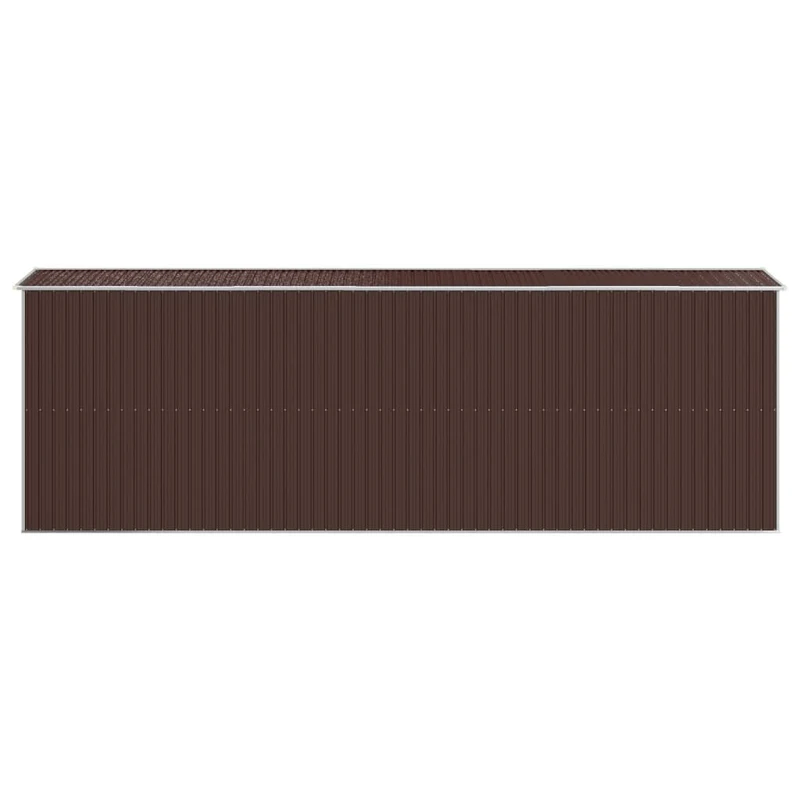 Abri de jardin cabane cabanon maison de stockage remise extérieur hangar outils robuste foncé 192 x 606 x 223 cm acier galvanisé marron 02_0022322