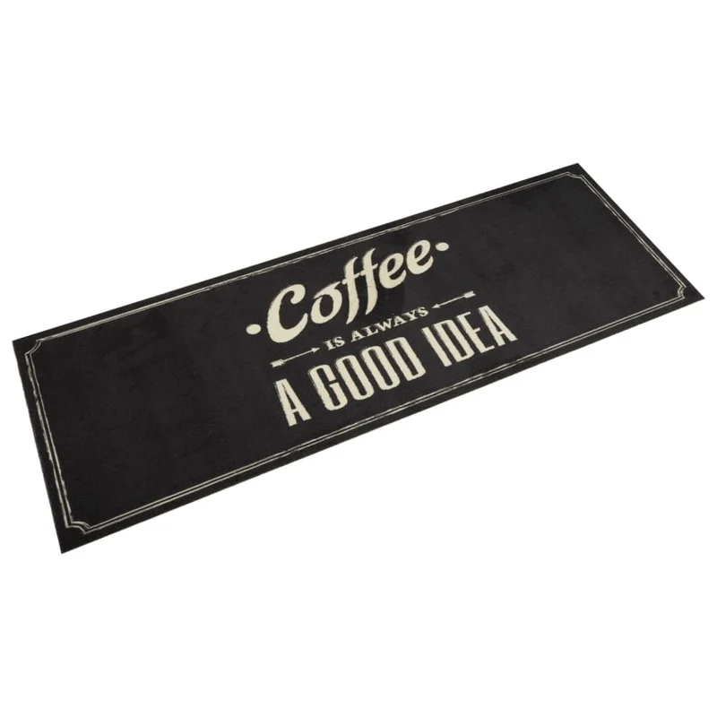 Tapis de cuisine lavable design élégant antidérapant 180 x 60 cm en velours anthracite 02_0056436