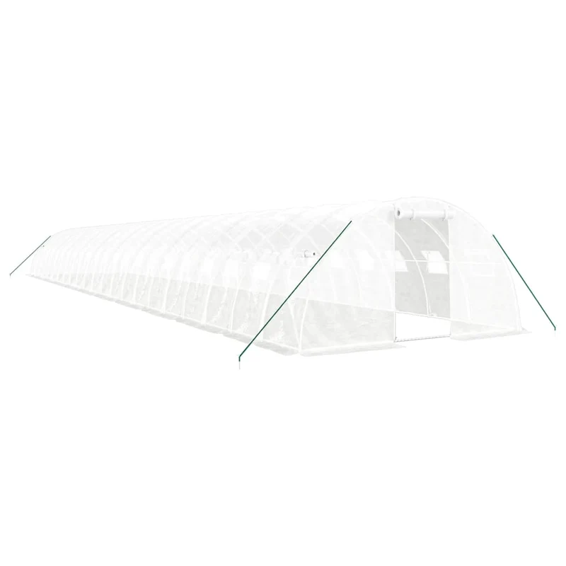 Serre tente abri plante fleur légumes avec cadre en acier 88 m² 22 x 4 x 2 m blanc 02_0044639