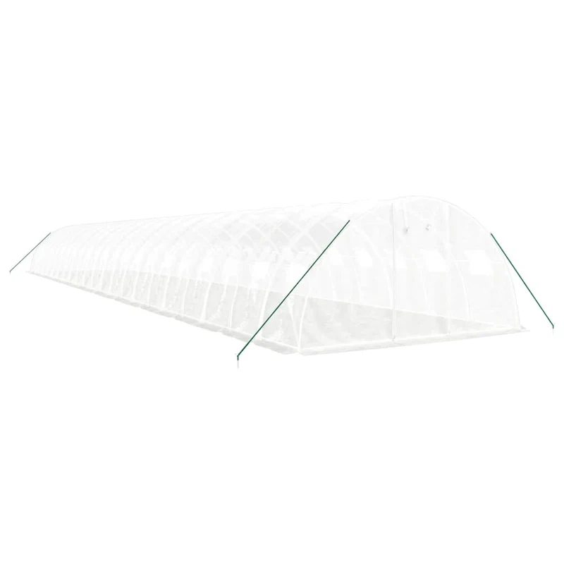 Serre tente abri plante fleur légumes avec cadre en acier 88 m² 22 x 4 x 2 m blanc 02_0044639