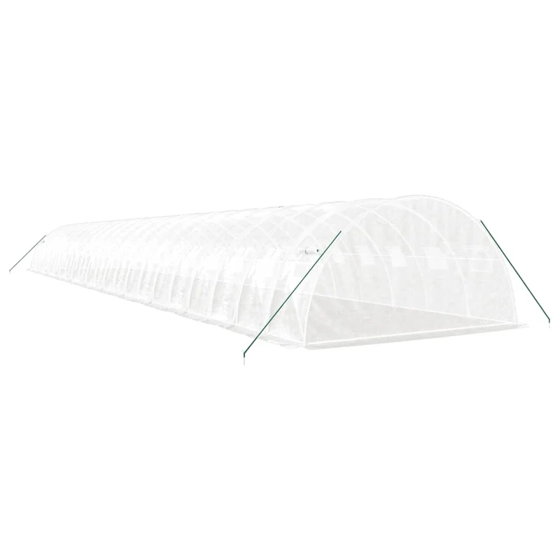 Serre tente abri plante fleur légumes avec cadre en acier 88 m² 22 x 4 x 2 m blanc 02_0044639