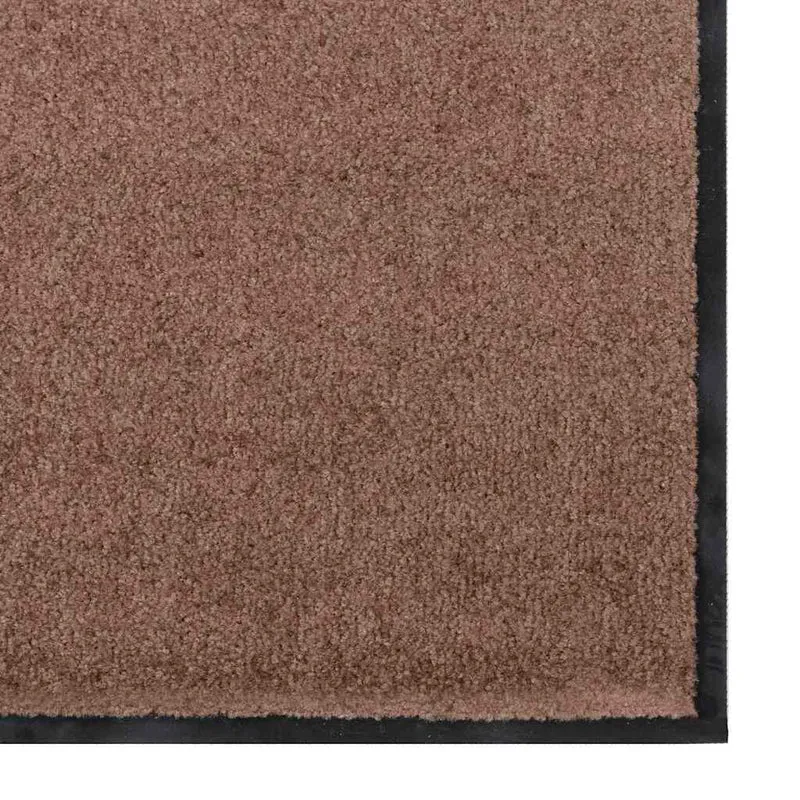 Tapis d'entrée rectangulaire moderne 120 x 180 cm design écolo antidérapant en polyamide marron 02_0057980