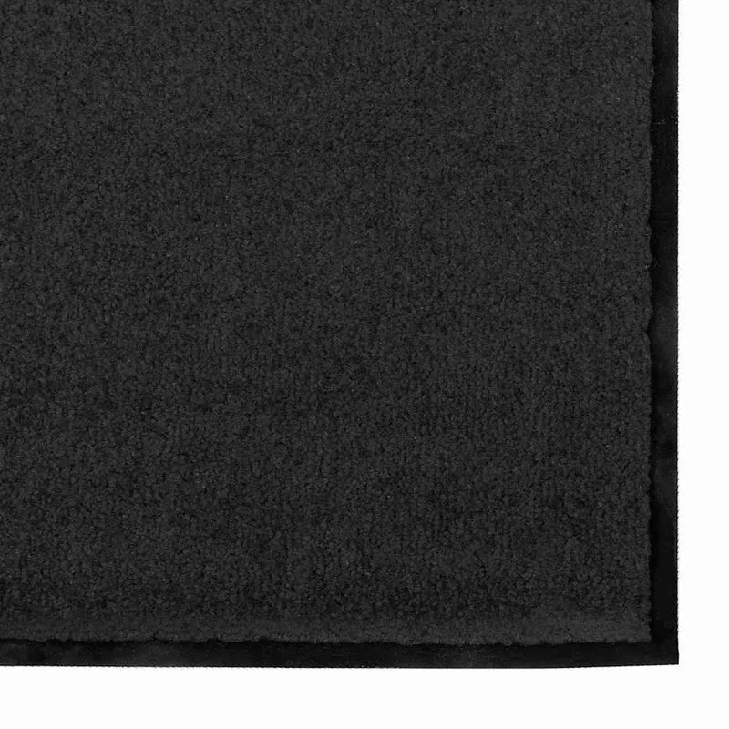 Tapis d'entrée rectangulaire moderne 120 x 180 cm antidérapant élégant en polyamide noir 02_0057961