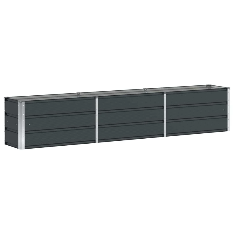 Jardinière moderne extérieure intérieure 240 x 40 x 45 cm design robuste en acier anthracite 02_0059221