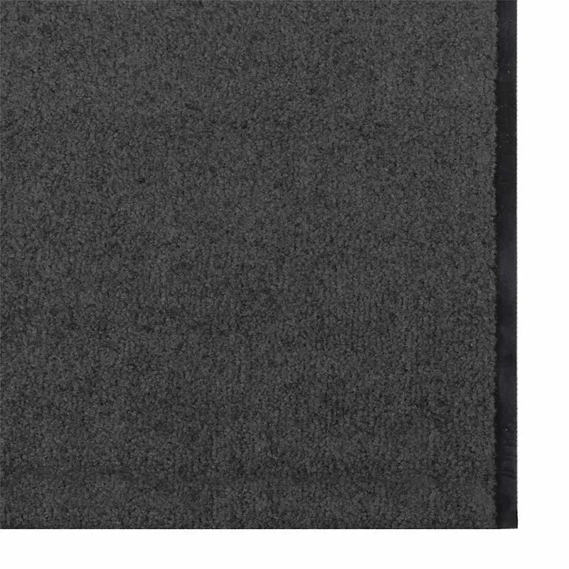 Tapis d'entrée rectangulaire moderne 120 x 350 cm avec base antidérapante style contemporain en polyamide anthracite 02_0057970