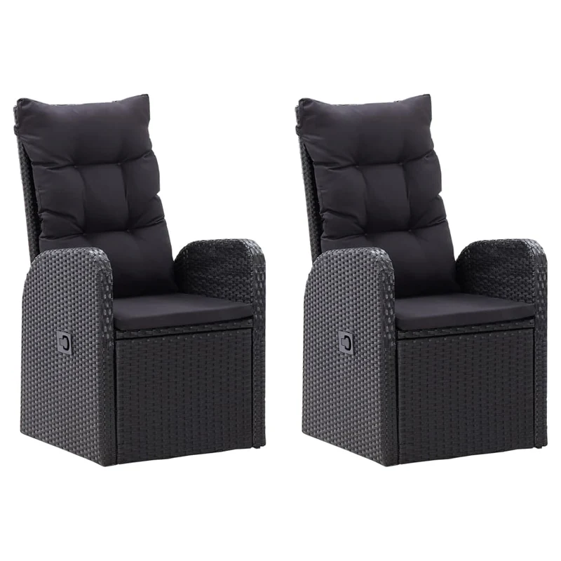 Ensemble de salle à manger de jardin meuble extérieur avec coussins 9 pièces noir 02_0014175